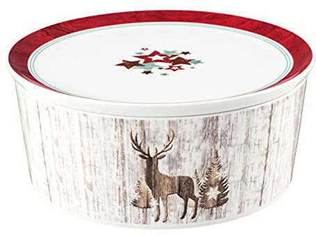 2 x Schale rund mit Deckel 21 x 9 cm - Seltmann Weiden Life Christmas - Plätzchenschale Plätzchendose