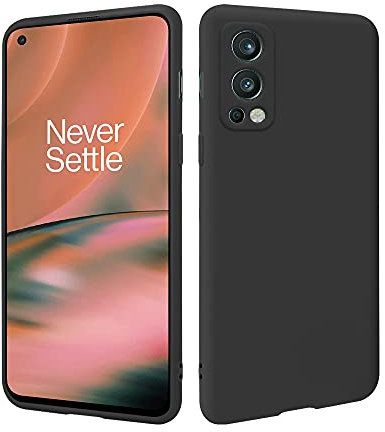 HSP Hülle für OnePlus Nord 2 5G [Staubabweisend] Handyhülle | Premium TPU Silikon Case Schutzhülle | Kratzfest Stoßfest Fallschutz | Kameraschutz Displayschutz | Passgenau Dünn Matt | Schwarz