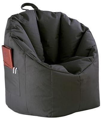 kreatives Wohnen Sitzsack Garten Sessel ø 70 H 80 cm Gamingsessel Outdoor Big Bamba sehr formstabil fest grau - Basalt Sitzsessel