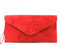 00 Women's Real Leather Envelope Clutch Evening Bag Ladies Suede Shoulder Handbag Metal Zip Closure Bag Ladies Party Handbag Women Hangout Shoulder Bag (Red)