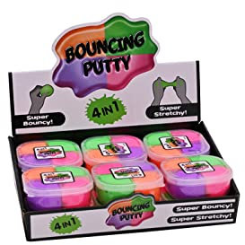 KandyToys Tolle federnde Knete - Rosa, Orange, Grün, Lila - 3+ Jahre - Unisex