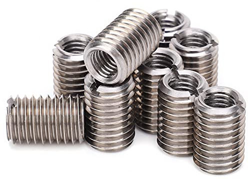 10 Stück Gewindeeinsatz, Edelstahlmesser-Gewindemuttern, Gewindebolzen mit Innengewinde M8 x 1,25 und Außengewinde M12 x 1,75 Länge 18 Mm Männlich Weiblich Reduziermutter Hardware Reparaturwerkzeug