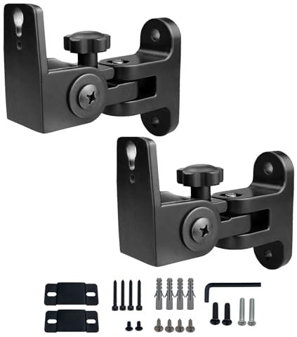 DAGCUXIN DA-212 Speaker Wall Mount, Speaker Mount Wall,All Metal Speaker Wall Mount Bracket for Small Speakers,Hold up to 30lbs(2 Packs Black)