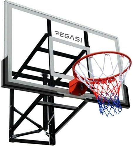 Pegasi Basketballbrett Pro 140x80cm - Schwarz | Indoor und Outdoor, Basketball ring, Basketballring, Spielmaß 140 x 80 cm, Metall, Farbe Schwarz