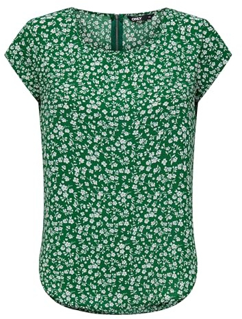 ONLY Damen Onlvic S/S Aop Top Noos Ptm, Green Jacket/Aop:maja Ditsy, 38