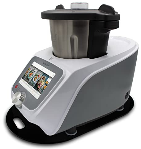 Gleitbrett aus Acryl für Monsieur Cuisine Smart | Connect und weitere Küchengeräte | schwarz glänzend | 45x27cm | hochwertige Teflongleiter für müheloses Verschieben sowie Gummifüße für festen Stand