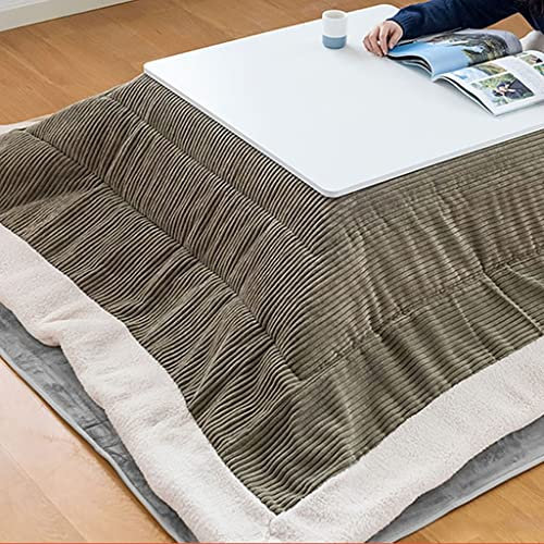 Kotatsu Heizungsfuton -Set Heizungstisch Tatami Kotatsu Tisch Kaffeetische Heizung Japanischer Wohnzimmertisch Center Tisch MDF (Color : Green, S : 75 * 75 * 40cm)