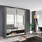 2&3 Door Sliding Mirror Door Wardrobe In 4 Color and 6 Size (Grey, 100CM)