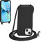 WenBaby Handykette für iPhone 13 Hülle mit Band,Handyhülle mit Schnur zum Umhängen Silikon Seil Necklace Schutzhülle mit Kordel Tasche Case TPU Bumper für iPhone 13- Schwarz