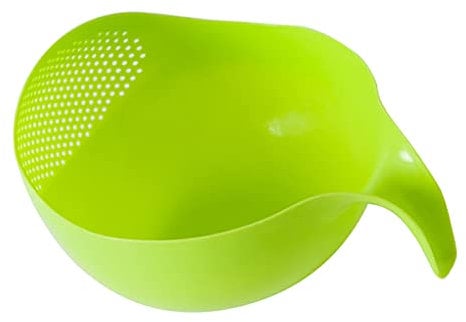 IEEDFJKK Rice Washer Bowl Professional Kitchen Gadget Vegetable Washing Strainer Rice Sieve, Green