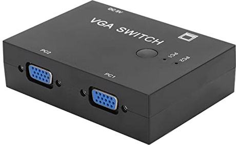 VGA Switcher 2 in 1 Out, Effortless Computer Monitor Sharing | Easy Monitor Toggle, Supports Long-Distance Transmission, Suitable for Office Use