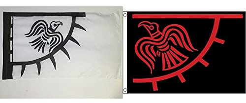 AZ FLAG Flagge Wikinger Raven 150x90cm - Raben Fahne 90 x 150 cm Scheide für Mast - flaggen Top Qualität & Flagge Gott Odin 150x90cm - Odin Fahne 90 x 150 cm - flaggen Top Qualität