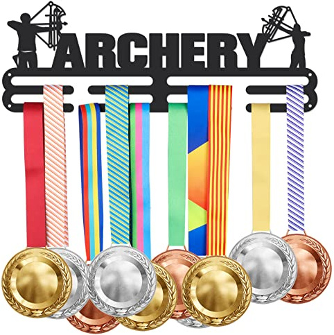 SUPERDANT Bogenschießen Medaillen Aufbewahrung Sportmedaillen Medaillen Halter Eisen Wandmontage Medaillenhalter Für Trophäenhalter Auszeichnungen Sportbandhalter Geschenke für Sportler Kinder