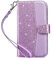 ULAK for iPhone 12/12 Pro Case Wallet Flip Case with Card Holder PU Leather+TPU Cover Hand Strap Stand Shockproof Protective Case Compatible with iPhone 12/iPhone 12 Pro 6.1 inch - Purple Glitter