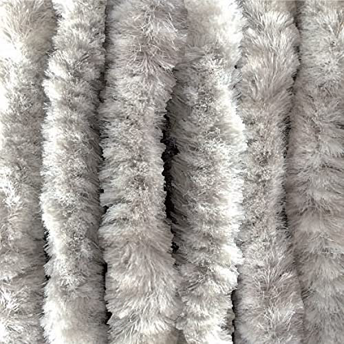 Rideau de porte/fenêtre en chenille anti-mouche/insectes, anti-bruit, produit italien (100 x 220, gris)