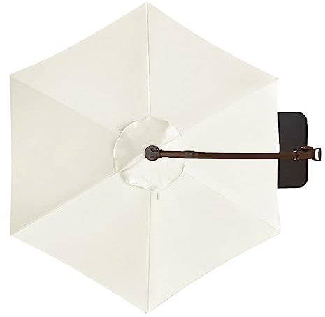 Toile De Rechange Pour Parasol Rond - 2m/2,7m/3.0m, 6/8 Baleines - Auvent De Parasol De Jardin De Table De March, Housse De Rechange Pour Parasol Droit Ou Déporté(Couleur:Blanca,Taille:2m 6-Ribs)