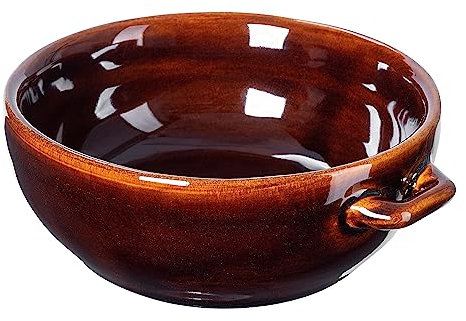 KADAX Suppenschale aus Keramik, Spülmaschinenfeste Suppenschale, Keramikschüssel im Landhausstill, Schüssel für Suppe, Salat, Süßlichkeiten, Desserts (Mit Ohren, 0,7L)