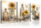 Piy Painting Gelbe Blüten Kunstdrücke auf Leinwand Sonnenblume bedeutet positiv Leinwandbild Blume Modern Wandbilder Wanddekoration mit Innenrahmen für Küche, Restaurant, Café und Büro 3X 30x40cm