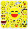 T TAKONE 50 Pcs Vinyl Smiley Aufklebers, Wasserfeste und Wiederverwendbare Lustige Sticker für Koffer, Wasserflaschen, Laptop, Helm, Moped, MTB, Fahrrad, Skateboard und Fahrräskateboard