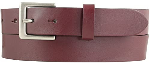 BELTINGER Damen-Gürtel aus Vollrindleder 3 cm | Leder-Gürtel für Damen 30mm | Chino-Gürtel mit Gürtelschließe in Altsilber | Bordeaux 105cm