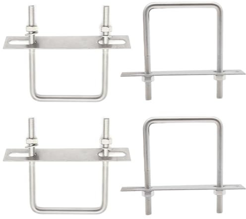 CEEYSEE 4 Satz U Schrauben M8 75 x 110mm U Bügel 304 Edelstahl U Bügelschraube für Befestigung von Rohren, Fahrzeugen, Schiffen, Brücken,Tunneln (U/M8-75x110mm)