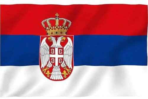 Luxylei Serbien-Flagge, Bedruckte Nationalflagge Der Republik Serbien, Dekorative Hängende Serbische Flaggen Und Banner, 90 X 150 cm