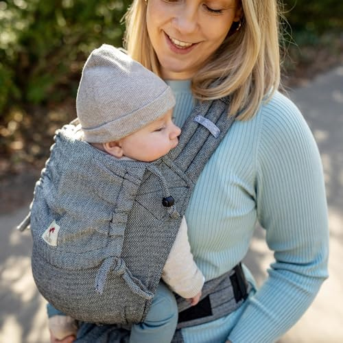 Babytrage MySol Tweed mit Schnallenhüftgurt (Halfbuckle) - recycled cotton