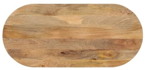 vidaXL Piano Tavolo 140x60x2,5 cm Ovale in Legno Massello di Mango Piano per Tavolo Ovale Piano Sostituzione Tavolo Piano Tavolo in Legno