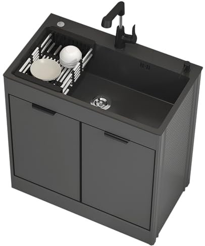 Lavello Cucina con Mobile Lavello da Cucina in Acciaio Inossidabile Lavandino Camper con Rubinetto Multifunzionale per Cucina Singola per Garage Ristorante Lavanderia Interni Ed Esterni ( Color : Lift