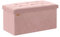 ABHENG Folding Storage Ottoman, Velvet Storage Bench, Footrest, Bed End Stool, Footstool, Removable Divider, for Living Room, Bedroom, 38 x 76 x 38 cm, 300 kg Load Capacity, Jelly Pink ASND01P