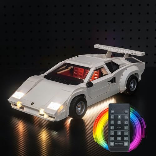 Fernbedienung Licht-Kit für Lego 10337 Lamborghini Countach 5000 Quattrovalvole (Nicht Lego), Led Beleuchtungs Set für Lego Lamborghini Countach 5000 Quattrovalvole Kreative Spielzeug
