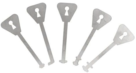 Juego de 5 llaves maestras de acero inoxidable de repuesto para cerradura de esqueleto, múltiples formas, herramienta de emergencia