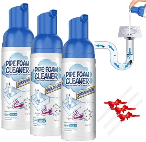 2.02fl.Oz Japanese Foam Cleaner,Japanese Drain Foam Cleaner,Herios Drain Foam Cleaner,Expanding Foam Drain Cleaner,Bubble Cleaner Foam Spray,For Bathroom Sink,Kitchen,Toilet,Pipe (3)