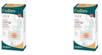 ERBA VITA Coli Ev Calm integratore alimentare, con Boswellia, utile come supporto della funzionalità del sistema digerente - Formato 45 Capsule (Confezione da 2)