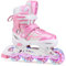Inline Skates für Kinder Mädchen, Verstellbar Inliner Skates Rollschuhe für Kinder Drinnen Draußen Mädchen Kinder (Rosa, M(EU32-36))