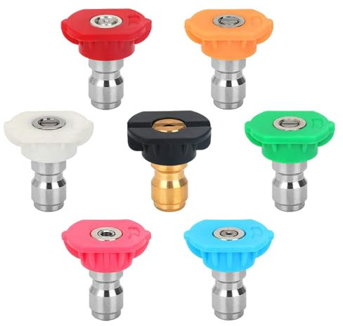 TRKETK 7 Pezzi Ugello turbo rotante, Ugelli a Spruzzo Punte Ugello a Pressione Ugelli a Connessione Rapida da 1/4 Sono Utilizzati Principalmente Set Ugelli Spruzzatori Idropulitrice Punte