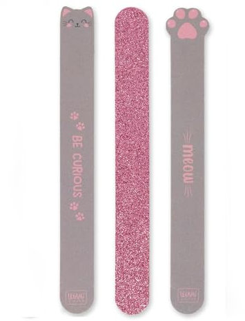 Legami - Set de 3 Limas de Uñas, Tema Kitty, Uñas Antes que Machos, 3 Limas Adecuadas para Acortar, Limar y Dar Forma a Todo Tipo de Uñas, para una Manicura Precisa, 2x18 cm