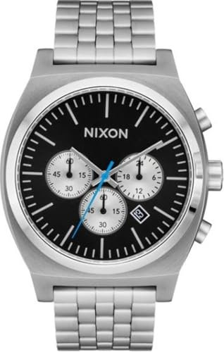 Nixon Time Teller Armbanduhr für Herren in der Farbe Silber mit Armband aus Edelstahl, Wasserdichtigkeit: 10 bar, Gehäusedurchmesser: 40,5 mm, A972-5266-00