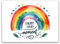Regenbogen Schneidebrett in 39x28cm mit Spruch Enjoy every moment Motivation in regenbogenfarben Buntes Design mit Rot Orange Gelb und Grün Lebensfreude pur