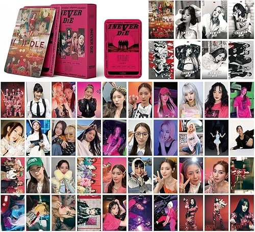 SZTVECFW 55 Stück (G) I-DLE Fotokarten (G) I-DLE I Never DIE Neues Fotoalbum (G) I-DLE Mini Lomo Karten Tomboy Fotokarten Geschenk for Fans Mädchen