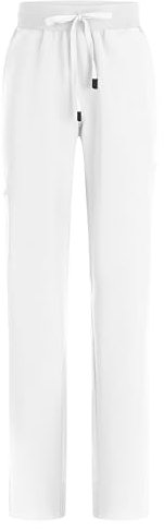 B-well Mauri Medizinische Schlupfhose Half-Jogger 7 Taschen mit elastischem Bund und Gesäßtaschen Krankenhaus Uniformhose mit Elasthan (DE/NL/SE/PL, Alphanumerisch, M, Regular, Regular, Weiss)