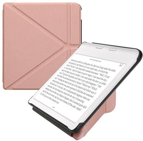 kwmobile Schutzhülle für Kobo Kobo Libra Colour/Tolino Vision Color Hülle - Kunstleder Case - eReader Klapphülle mit Auto Sleep Funktion - Cover mit Ständer - Rosegold