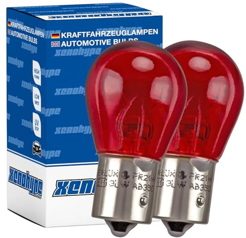 XENOHYPE 2er Set Rote Rück- Bremslicht Lampe 21 Watt PR21W BAW15s 12V