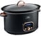 Cooks Professional Digital Slow Cooker 8L with Glass Lid, Cool Touch Handles, Dishwasher Safe Bowl, 2 Heat Settings & Keep Warm & Delay Functions | X-Large One Pot Cooking Machine | Black & Rose Gold