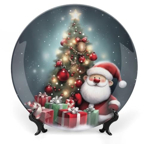 Piatti decorativi di Buon Natale Piatti di porcellana cinese con espositore Piatto decorativo in porcellana cinese personalizzato Regali commemorativi per coppia Decorazione per la casa 8 pollici