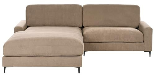 Beliani Sofa Stoff braun rechtsseitig für 3 Personen L-Form modern Maloy