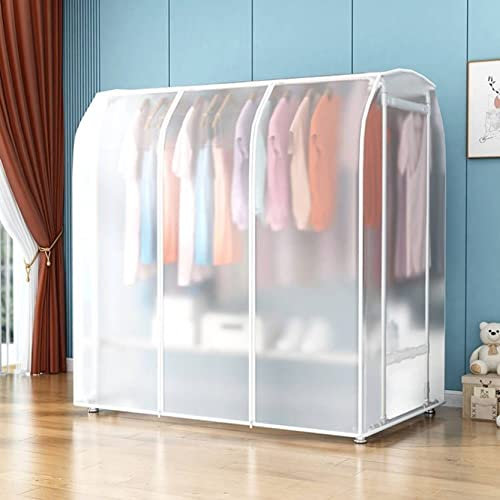 Housse de tringle à vêtements imperméable avec fermeture éclair durable - 150 x 75 x 150 cm, protection translucide pour penderie, organiseur de rangement pour vêtements, solution élégante e