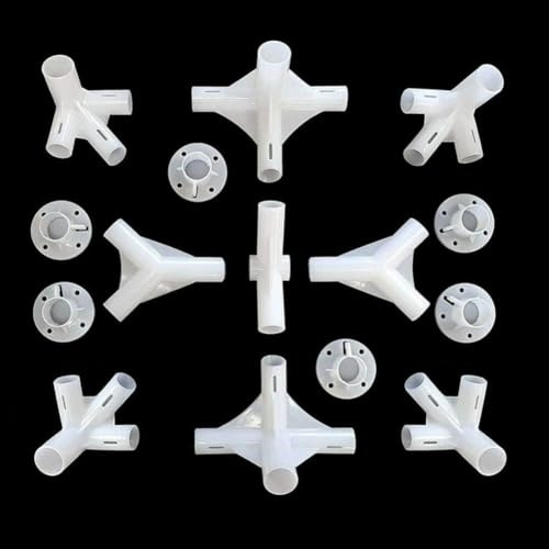 Hosrivae Zelt-Ersatz-Set für Pavillon, Markise, 25 mm und 19 mm Rohrverschraubungs-Set, Eck-Mittelverbinderfüße, Outdoor-Camping, Zelt-Reparaturteile, weiß (15 Stück)