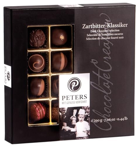 Peters Mit Genuss verführt | Zartbitter-Klassiker | Mit Alkohol | Zartbitterschokolade | Handgefertigt | Geschenk | Herren| Rum | Schokolade | Geschenkidee | Made in Germany | 200g