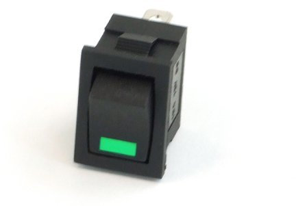 Phobya Wippschalter Eckig - LED grün - 1-polig AN/AUS schwarz (3pin) Wasserkühlung Überwachung